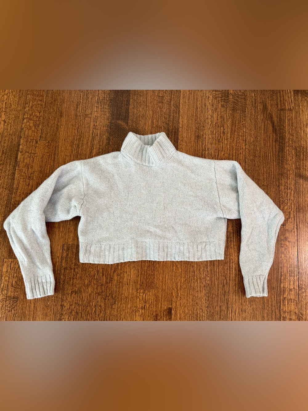 Cropped Light Gray mocked Turtleneck Sweater Wilfred Free - merino wool